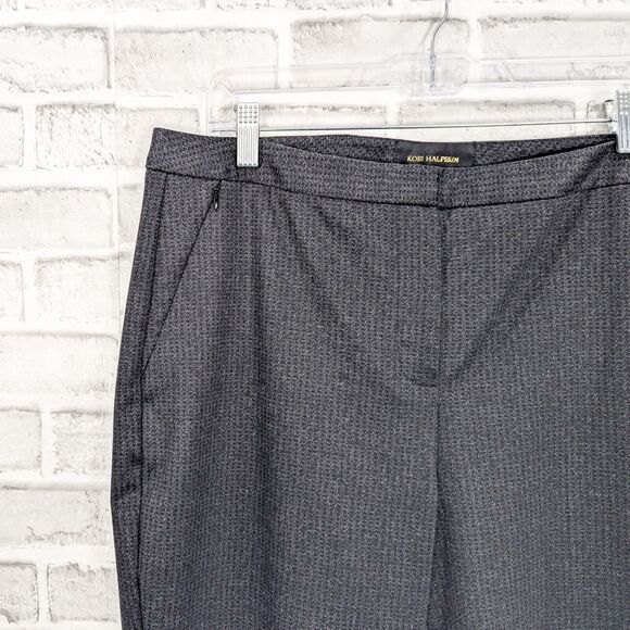 KOBI HALPERIN Women's Ankle Crop Gayle Trouser pants in charcoal houndstooth 16 - Picture 6 of 9